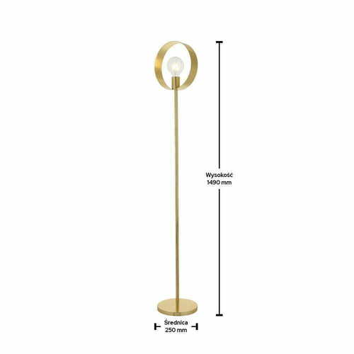 Verifica Lampă de podea Endon Hoop aurie, oțel, E27, 148 cm, 91934
