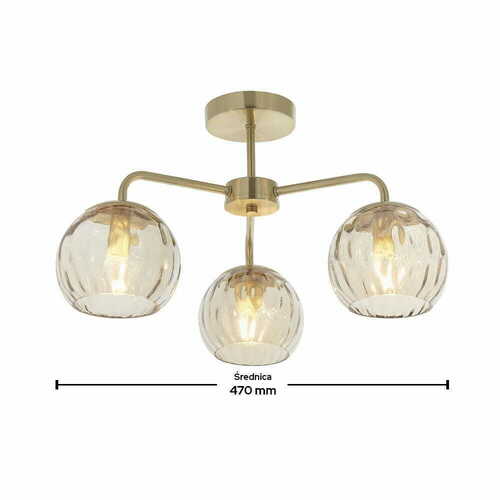 Verifica Plafonieră Endon Dimple 3xE14 alamă sticlă 52 cm 91968