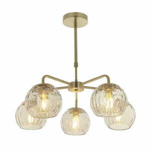 Lampă suspendată Endon Dimple alamă sticlă 5xE14 Ø59 cm 91969 small 3