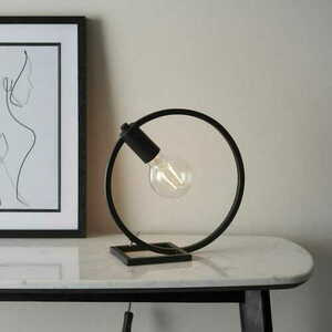 Lampa pe picior Endon Shape Circle negru otel 31,2 cm 92222 small 1