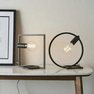 Lampa pe picior Endon Shape Circle negru otel 31,2 cm 92222 small 2