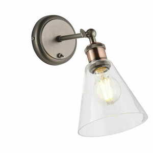 Aplica de perete Endon Hal alamă-transparent E27 dimabilă 92874 small 0