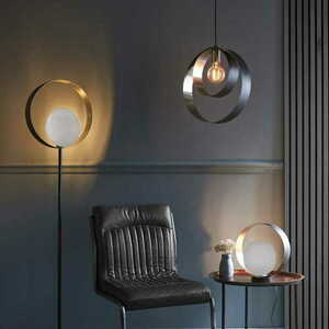 Lampă de podea Endon Cal 92879 nichel/negru oțel E27 161 cm small 2