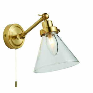 Aplica de perete Endon Faraday alamă/sticlă IP44 G9 93854 small 0
