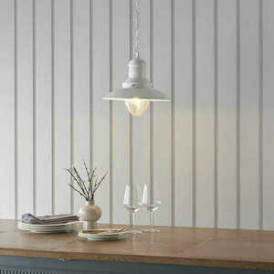Pendul Endon Polperro 94371 alb bej sticlă vintage E27 33 cm small 1