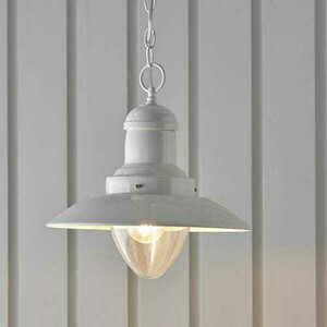 Pendul Endon Polperro 94371 alb bej sticlă vintage E27 33 cm small 2