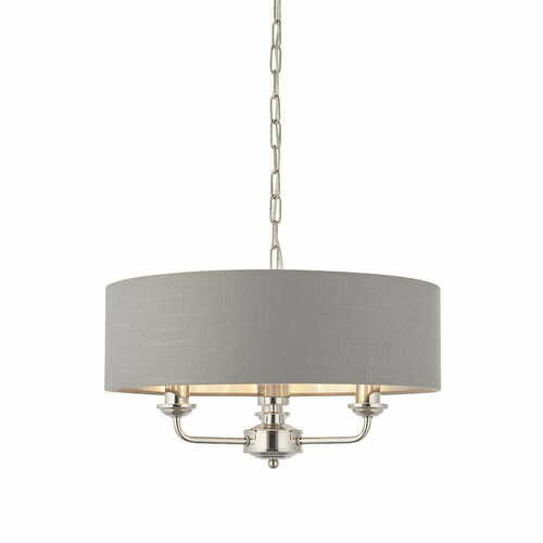 Verifica Lampă suspendată Endon Highclere gri crom 3xE14 45 cm