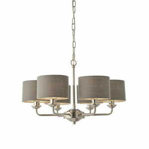 Lampă suspendată Endon Highclere 6xE14 Gri/Nichel 53,7 cm small 2