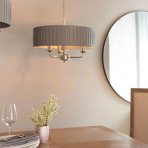 Lampă suspendată Endon Highclere 94394 antracit/nichel 3×E14 45 cm small 3