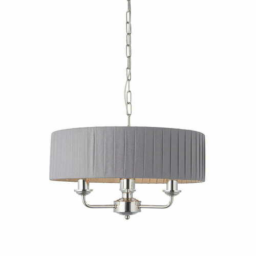 Verifica Pendantă Highclere Endon 3xE14 Gri/Nichel Ø45 cm LED dimabilă