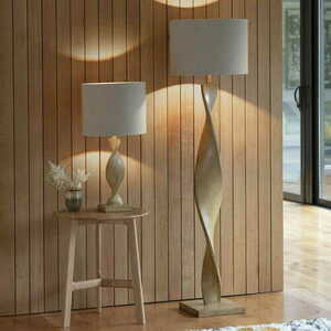 Lampă de podea Endon Abia 95454 bej din textil și rășină, E27, 158,5 cm small 2