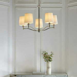 Lampă suspendată Endon Ortona 95826 nichel alb 5 becuri E14 72 cm small 1