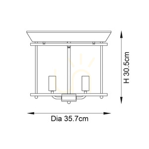 Plafonieră Endon Hampworth 3xE14 nichel și sticlă transparentă 35,7 cm small 8