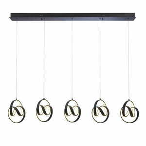Lampă suspendată LED Endon Cosma 97624, neagră, 5 × 14 W, 3000 K, dimabilă small 0