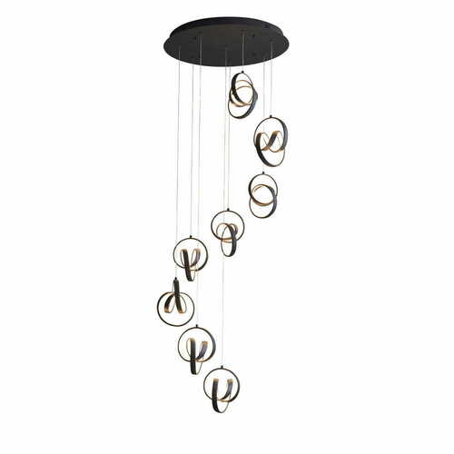 Verifica Lampă suspendată LED Endon Cosma negru 8 becuri 97625 57,5 cm