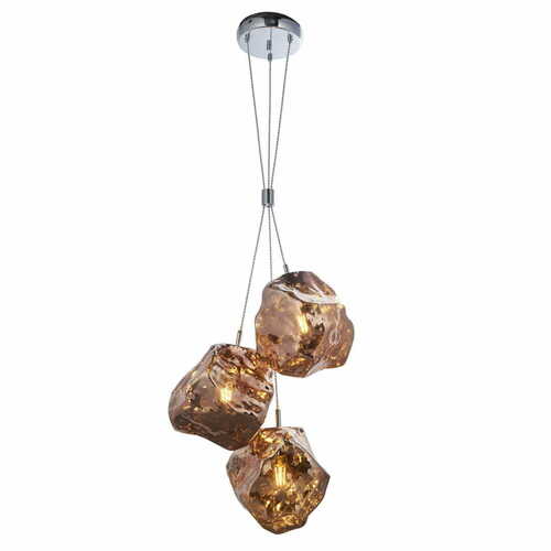 Verifica Lampă suspendată Endon Rock 3xE27 cupru fumuriu sticlă ø42 cm