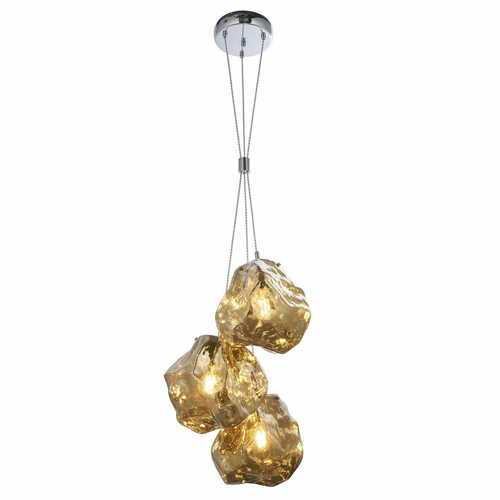 Verifica Pendul Endon Rock 3xE27 auriu fumuriu sticlă diametru 42 cm 97660