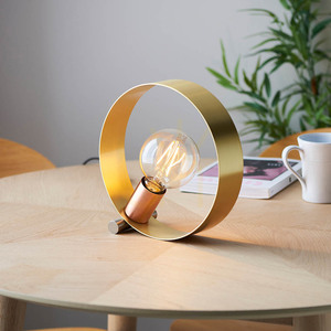 Lampă de masă Endon Hoop 97665 E27 25 cm – alamă, nichel și cupru small 2