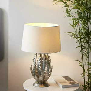 Lampă de masă Endon Delphine argintie, abajur ivoriu 55 cm E27 98046 small 4