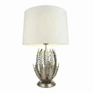 Lampă de masă Endon Delphine argintie, abajur ivoriu 55 cm E27 98046 small 0
