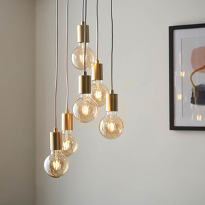 Lampă suspendată Endon Studio 98136, aurie, 6×E27, oțel, 34 cm small 2