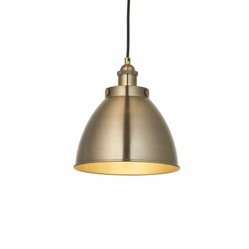 Verifica Lustră suspendată Endon Franklin 98745, abajur tip cupolă Ø 23,5 cm, alamă antichizată, E27 max. 10 W, dimabilă