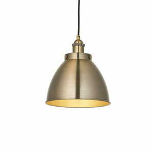 Lustră suspendată Endon Franklin 98745, abajur tip cupolă Ø 23,5 cm, alamă antichizată, E27 max. 10 W, dimabilă small 0