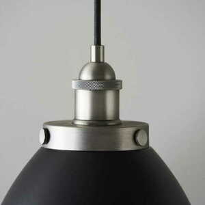 Pendul Endon Franklin 98750 negru cu detalii din cositor antichizat E27 10 W LED 23,5 cm small 5