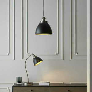Lampă de masă Endon Franklin 98752, negru mat și finisaj de cositor învechit, E14, 46 cm small 3