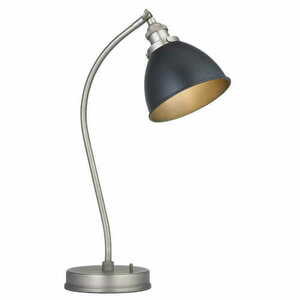 Lampă de masă Endon Franklin 98752, negru mat și finisaj de cositor învechit, E14, 46 cm small 0
