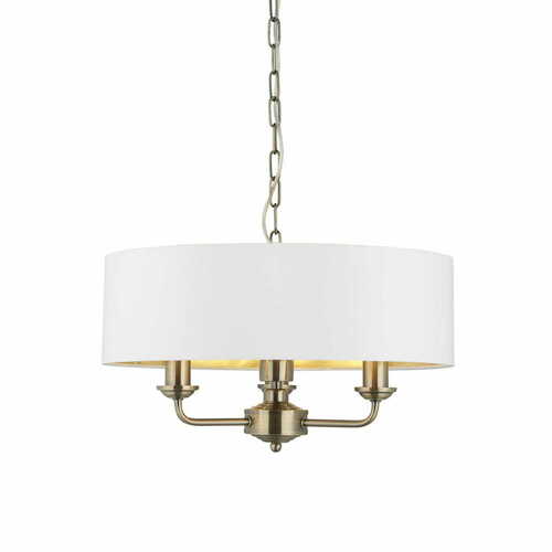 Verifica Pendul Endon Highclere 3xE14 alb alamă 45 cm 98934
