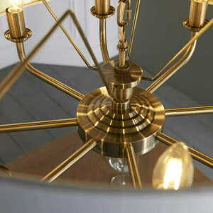 Pendul Endon Highclere 98938 alamă antică alb vintage, 8xE14, 70 cm small 6