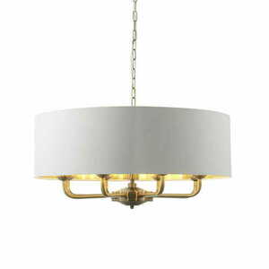 Pendul Endon Highclere 98938 alamă antică alb vintage, 8xE14, 70 cm small 0