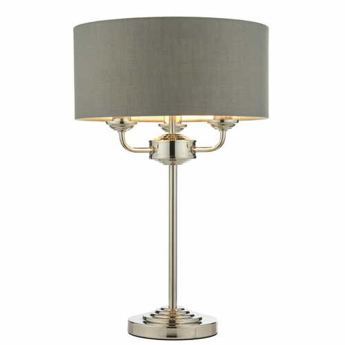 Verifica Lampă de podea Endon Highclere 99149, gri închis/nichel, 3 lumini E14