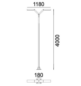 Felinar de grădină/parc TRYSIL 1047BL Negru RAL-9005 400cm 23.3W 4000K - NORLYS small 2
