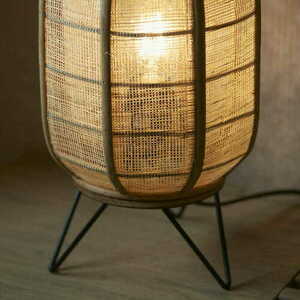 Lampă de masă Endon Zaire 101686 neagră cu in natural, E27 small 6