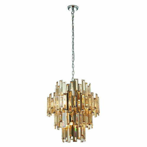 Verifica Pendul Endon Viviana 12xE14 Cristal Crom Aur D56cm