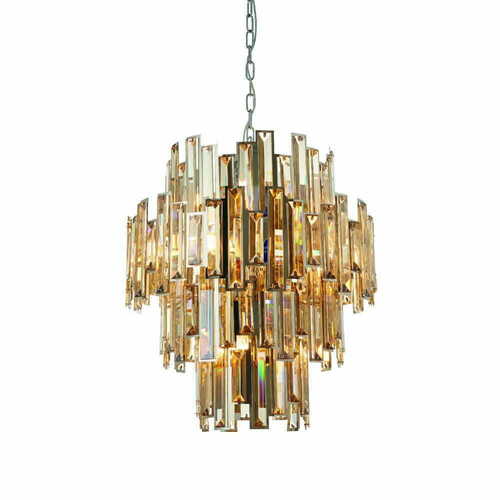 Verifica Pendul Endon Viviana 12xE14 Cristal Crom Aur D56cm