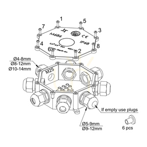 Doză de joncțiune NORLYS 146 cu 8 căi IP68 pentru corpurile Rena small 2