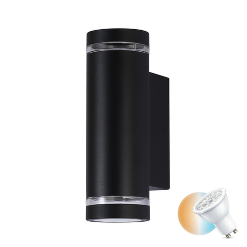 Verifica Lampă de perete exterior Italux Fondo neagră GU10 2x IP54 OWL-2067-2-GU10
