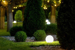 Set de 3 lămpi cu bile pentru grădină în aer liber - LUNA BALLS 40, 50, 60cm E27 + LED - PREMIUM - UV small 4