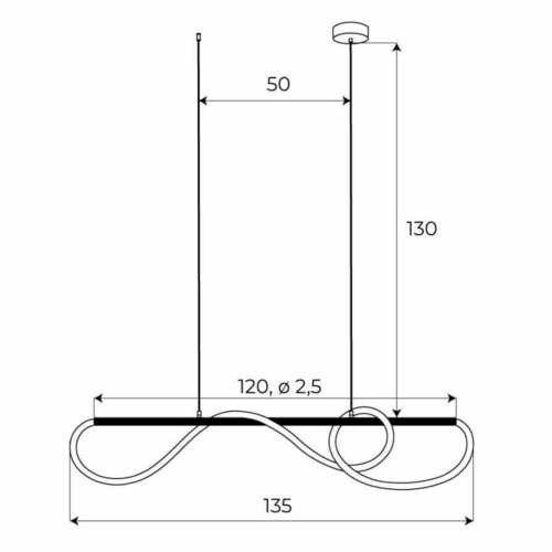 Verifica Lampă suspendată Max Light Laguna P0512 LED neagră 30W 120 cm