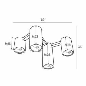 Plafonieră Laxer C0230 albă 5xGU10 metal Max Light small 2