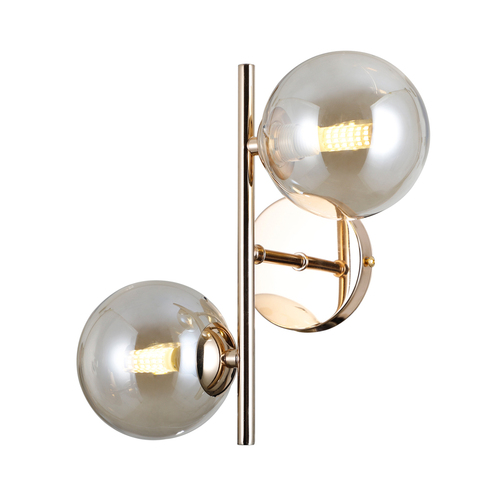 Verifica Lampă de perete Italux Erimida G9 2xG9 aurie sticlă chihlimbar WL-2244-2-GD