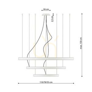 Candelabru RIO 3 55/78/110 alb LED 3000K Thoro small 3