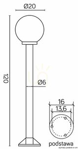 Lampă de grădină SU-MA Kule negru 120 cm K 5002/2/K 200 small 3