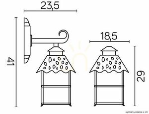 Lampă de perete exterior SU-MA Cadiz negru patinat aluminiu/sticlă K 3012/1/Z small 2