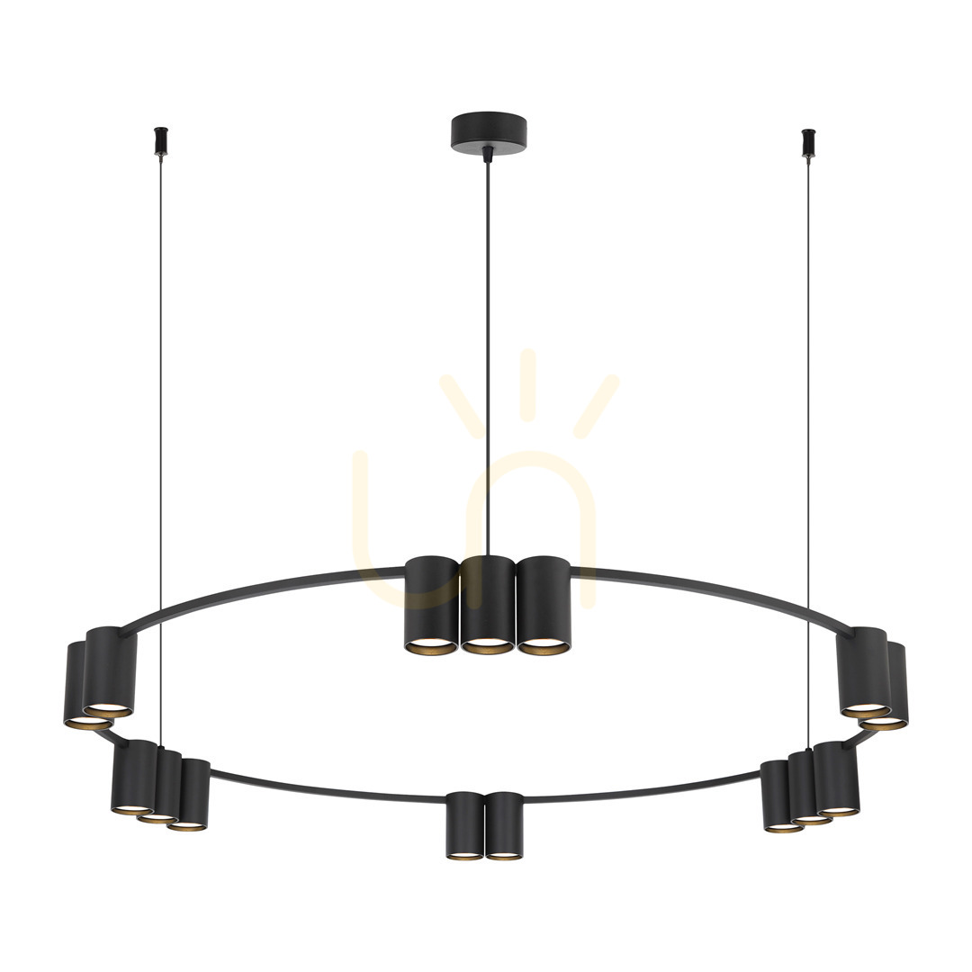 Lampă suspendată Genesis Black 15x Gu10 (cerc)