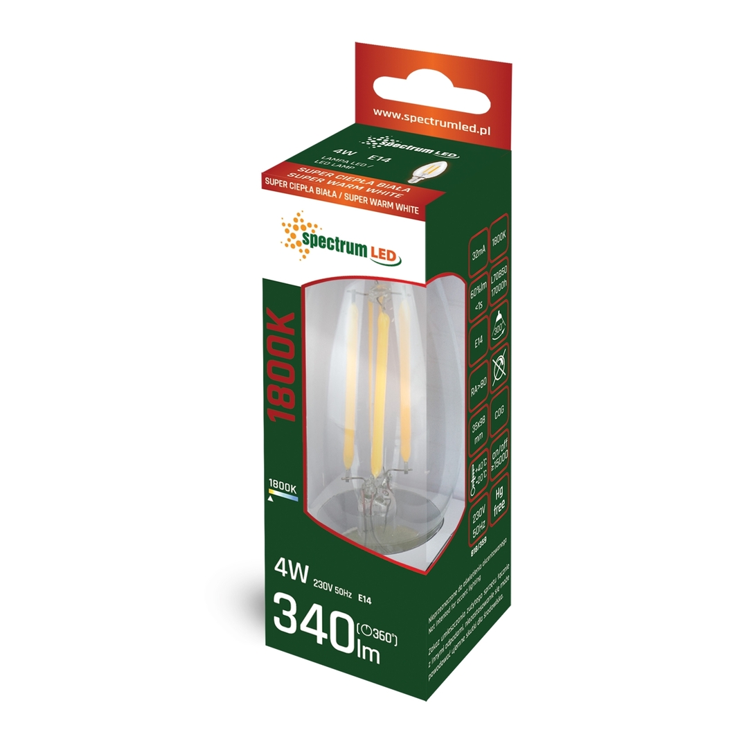 Vedere Lumânare cu led E14 230 V 4 W Cog 1800 K spectru clar Lumânare cu led E14 230 V 4 W Cog 1800 K spectru clar