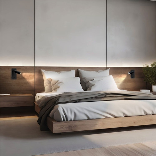 Verifica Madara Slim Mr11 Switch Lampă de perete 230 V Ip20 38x95 + Baza140x60x25 Negru cu întrerupător.